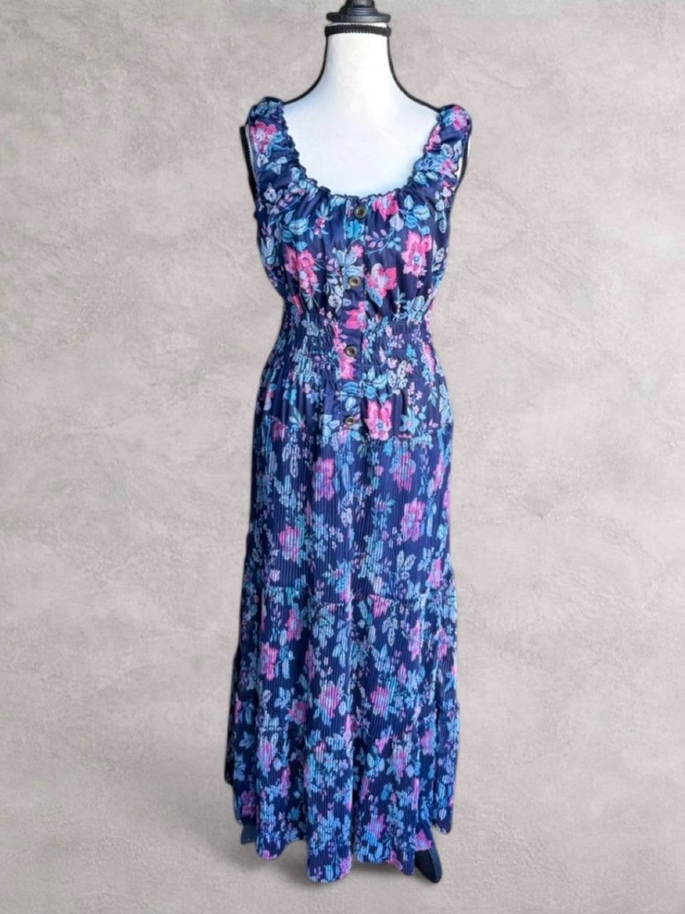 LAPIS Floral Smocked Maxi Dress -‎ XL